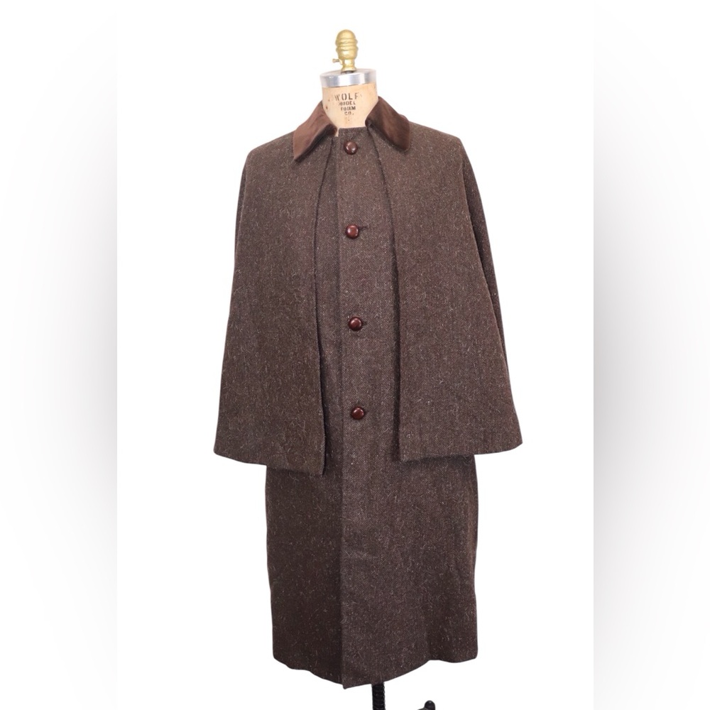 Vintage Bespoke Gentleman's Inverness Cape or Ulster Cape by Connock & Lockie - Picture 2 of 16